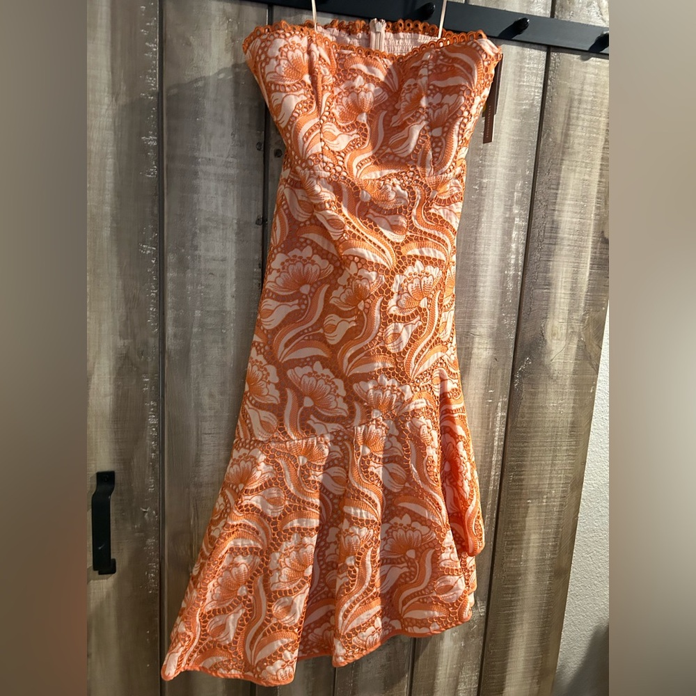 NWT By Anthropologie Strapless A-Line
Ruffle-Hem Dress, 8P - Picture 7 of 13